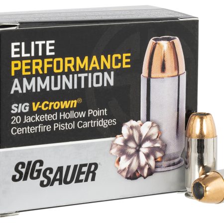 Sig Sauer E45AP120 Elite Performance  45ACP 200gr V-Crown Jacketed Hollow Point 20 Per Box/10 Case