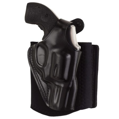 Galco AG600B Ankle Glove  Size Fits Ankles up to 13" Black Leather Hook & Loop Compatible w/Sig P365/P365 SAS/Glock 42 Right Hand
