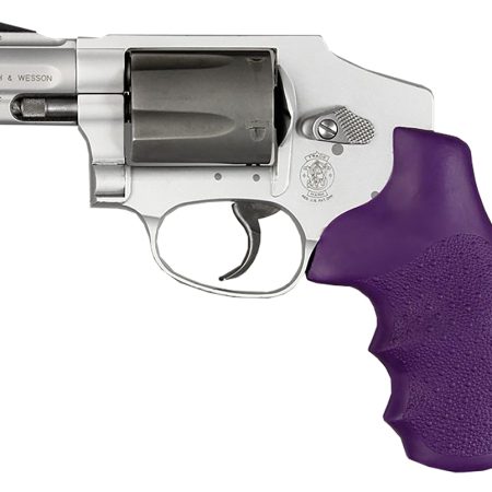 Hogue 60006 OverMolded Monogrip Cobblestone Purple Rubber with Finger Grooves for S&W J Frame with Round Butt