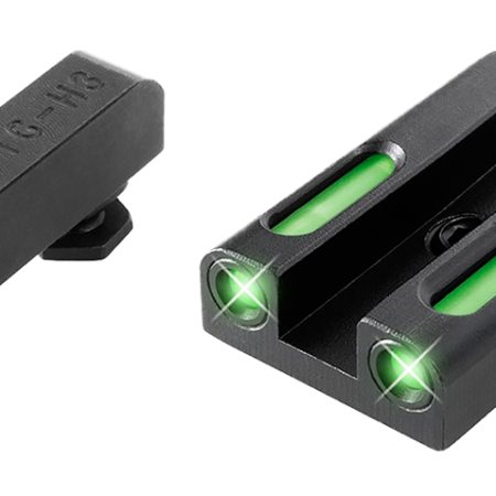 TruGlo TG13GL3A TFX  Green Fiber Optic/Tritium Front/ Green/Tritium/Fiber Optic Rear/ Black Nitride Fortress Frame, Compatible w/Most Glock Except MOS, Post Mount