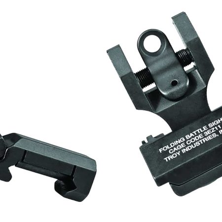 Troy Ind SSIG45SHRBT00 45 Degree BattleSight Set- HK Front & Round Rear  Black Hardcoat Anodized