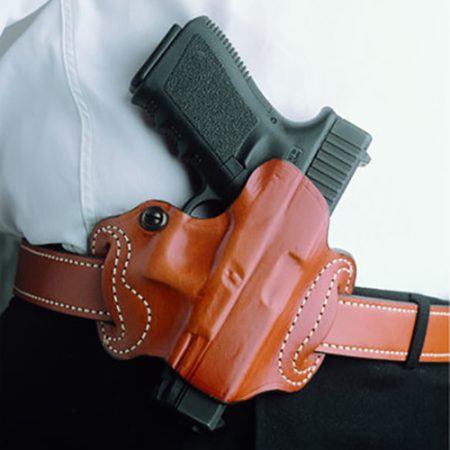 DeSantis Gunhide 086BAE1Z0 Mini Slide  OWB Black Leather Belt Slide Compatible w/Most Glock Belt 1.75" Wide Right Hand