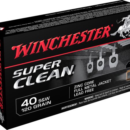 Winchester Ammo W40SWLF Super Clean  40S&W 120gr Lead Free Full Metal Jacket 50 Per Box/10 Case