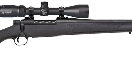 Mossberg 27932 Patriot  243 Win Caliber with 5+1 Capacity, 22" Fluted Barrel, Matte Blued Metal Finish & Black Synthetic Stock Right Hand (Full Size) Includes Vortex Crossfire II 3-9x40mm Scope