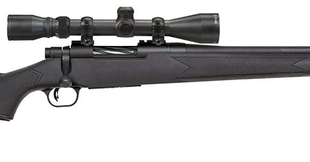 Mossberg 27853 Patriot Super Bantam 7mm-08 Rem Caliber with 5+1 Capacity, 20" Fluted Barrel, Matte Blued Metal Finish & Black Synthetic Stock Right Hand (Youth) Includes 3-9x40mm Scope