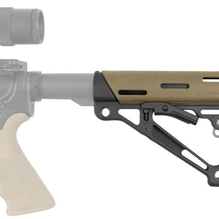 Hogue 15350 OverMolded Collapsible Buttstock Tan OverMolded Rubber Black Synthetic AR-15, M16, M4