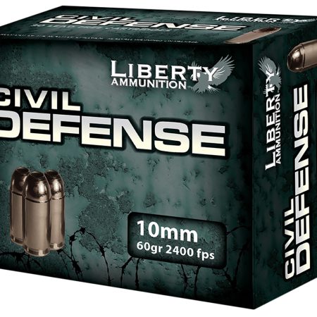 Liberty Ammunition LACD10032 Civil Defense  10mmAuto 60gr Lead Free Fragmenting Hollow Point 20 Per Box/50 Case