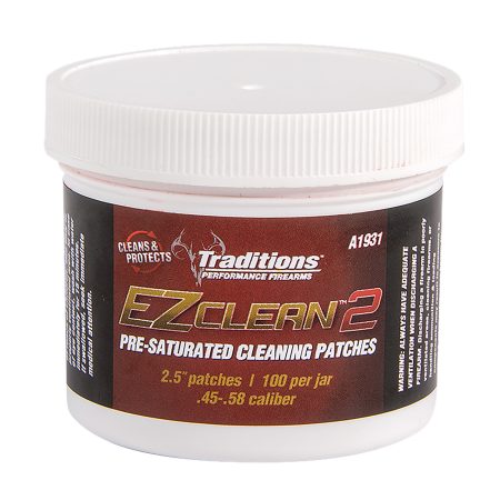 Traditions A1931 EZ Clean 2 Cleaning Patches Multiple .45 .54 Cal 100 Per Jar